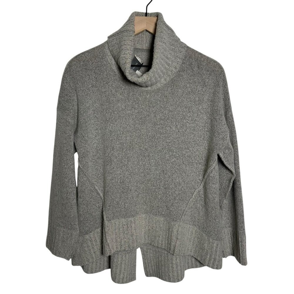 BROCHU WALKER Carrie Women Medium Tan Turtleneck Sweater Alpaca Cozy Minimalist